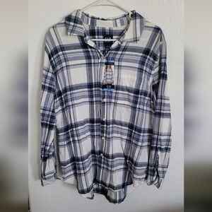 GAP Blue and White Long Sleeve Tee